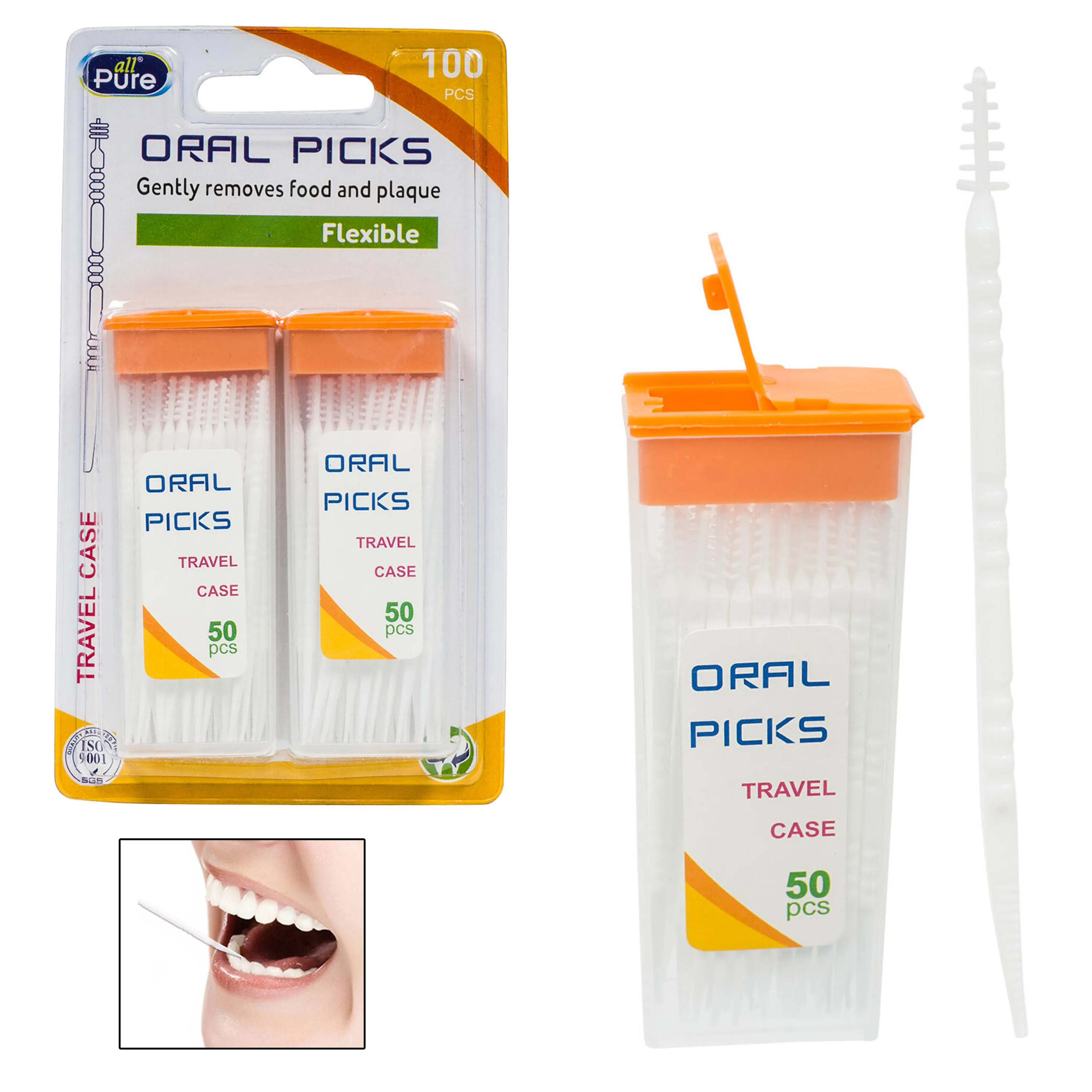 100 Interdental Brushes Toothpicks Professional Dental Care Hygiene Brush Picks