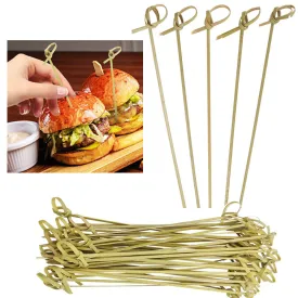 1000 Ct Bamboo Knot Picks Sandwich Cocktail Appetizer Stick Skewer Kebab 7" Long
