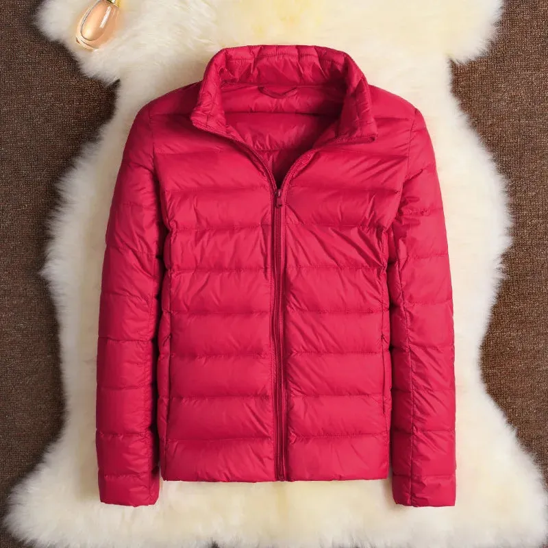 11 Colors Women Korean Slim Fit Stand Collar Puffer Jackets