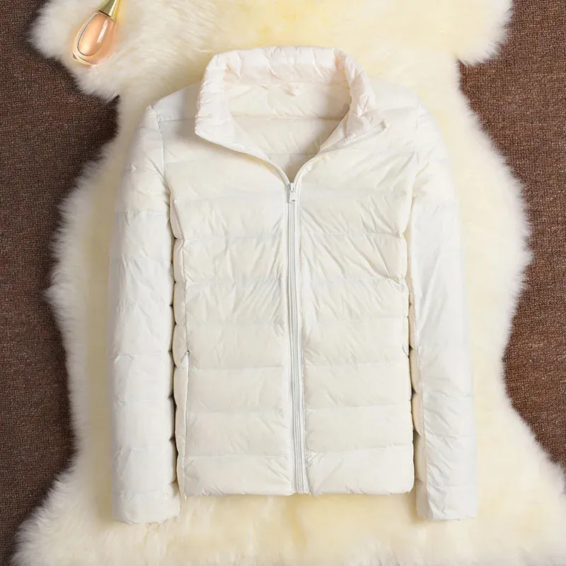 11 Colors Women Korean Slim Fit Stand Collar Puffer Jackets