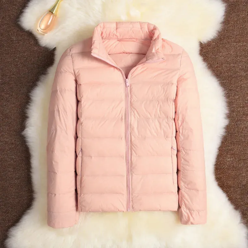 11 Colors Women Korean Slim Fit Stand Collar Puffer Jackets