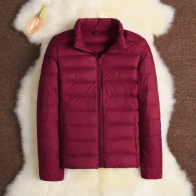 11 Colors Women Korean Slim Fit Stand Collar Puffer Jackets