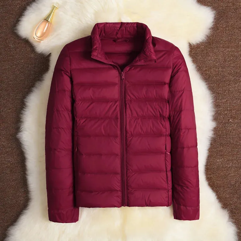11 Colors Women Korean Slim Fit Stand Collar Puffer Jackets