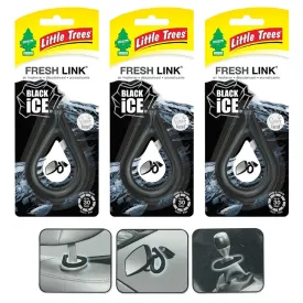 3 Little Trees Fresh Link Black Ice Hanging Car Home Air Fresheners Office Scent