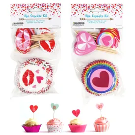48 Pc Love Baking Cups Set Paper Cake Forms Cupcake Liner Muffin Box Cup Mold
