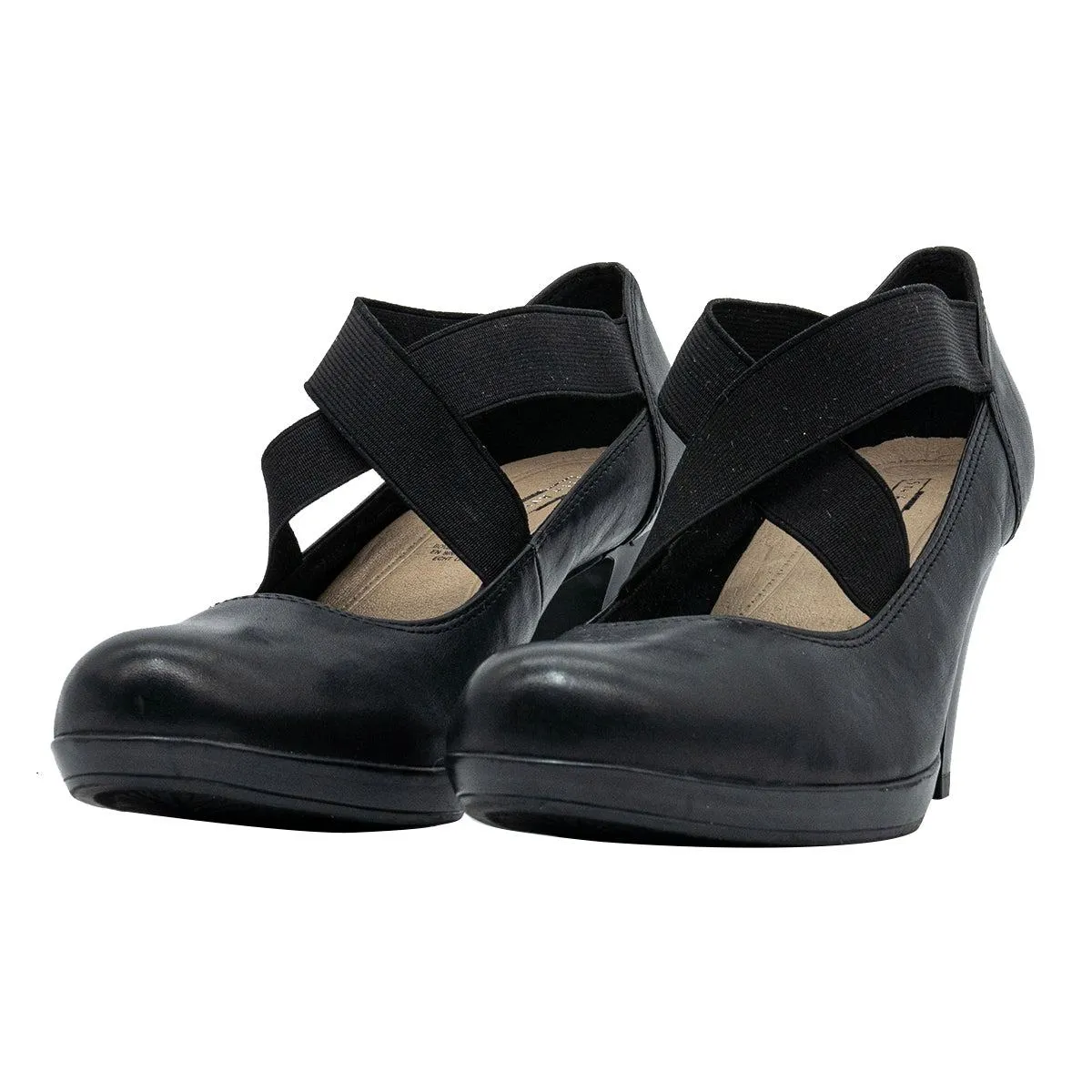 5Th Avenue Closed Toe High-Heel Shoes Leather Black Colour For Women
