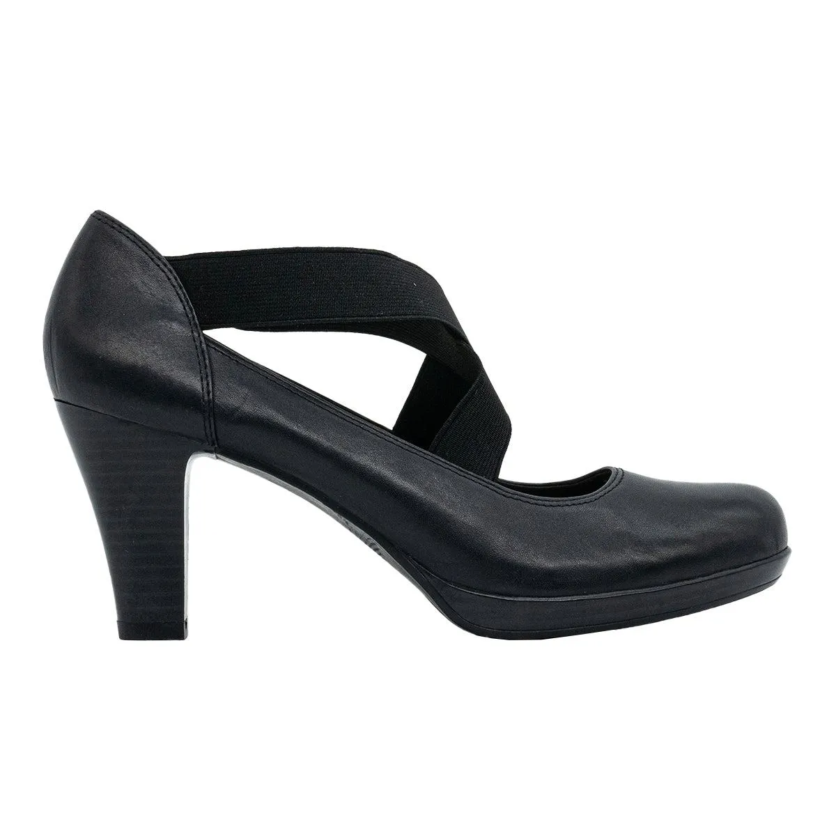 5Th Avenue Closed Toe High-Heel Shoes Leather Black Colour For Women