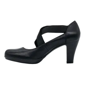 5Th Avenue Closed Toe High-Heel Shoes Leather Black Colour For Women