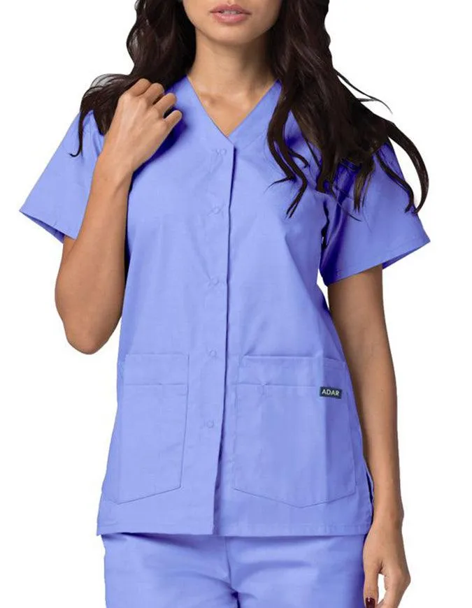 Adar 27.5 Inch Women's Snap-Front Nursing Scrub Top