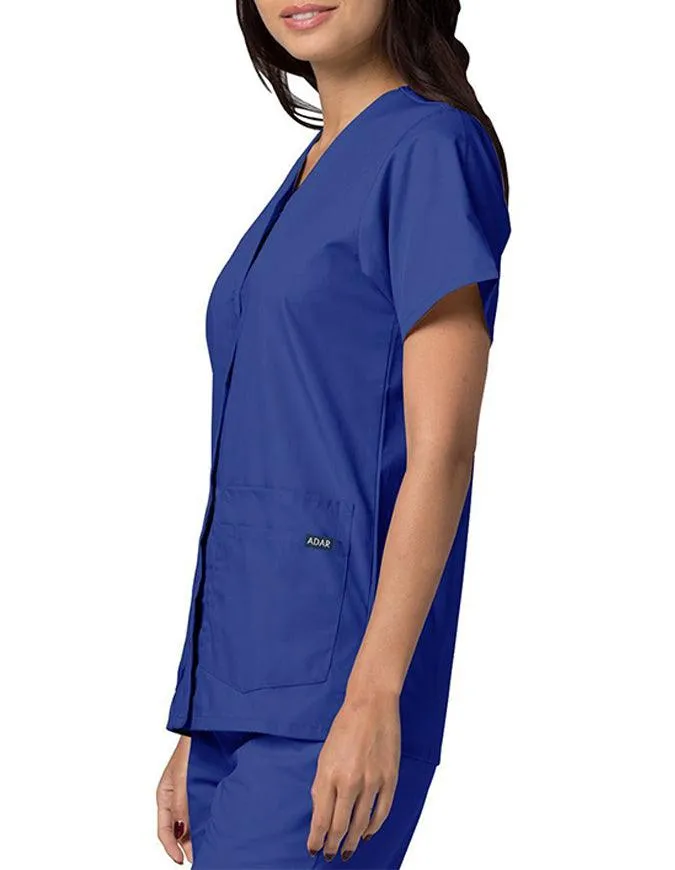 Adar 27.5 Inch Women's Snap-Front Nursing Scrub Top