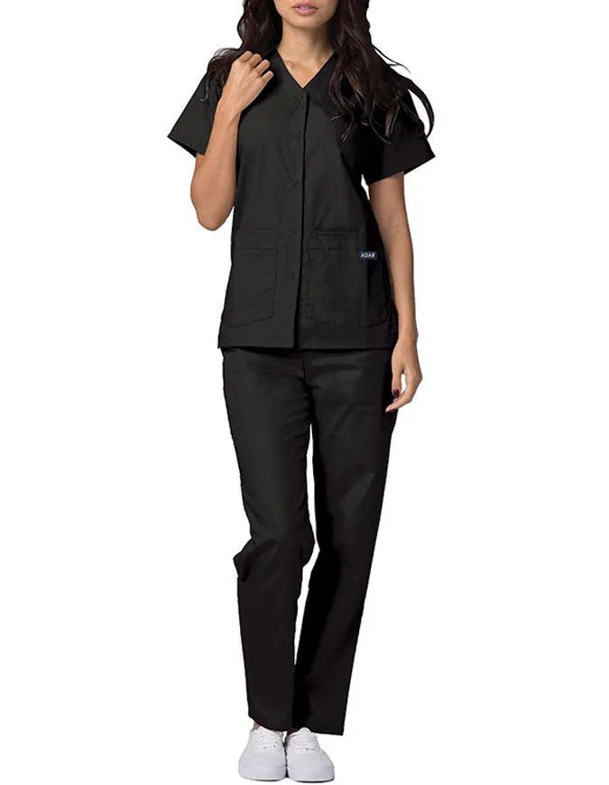 Adar 27.5 Inch Women's Snap-Front Nursing Scrub Top