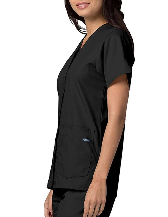 Adar 27.5 Inch Women's Snap-Front Nursing Scrub Top