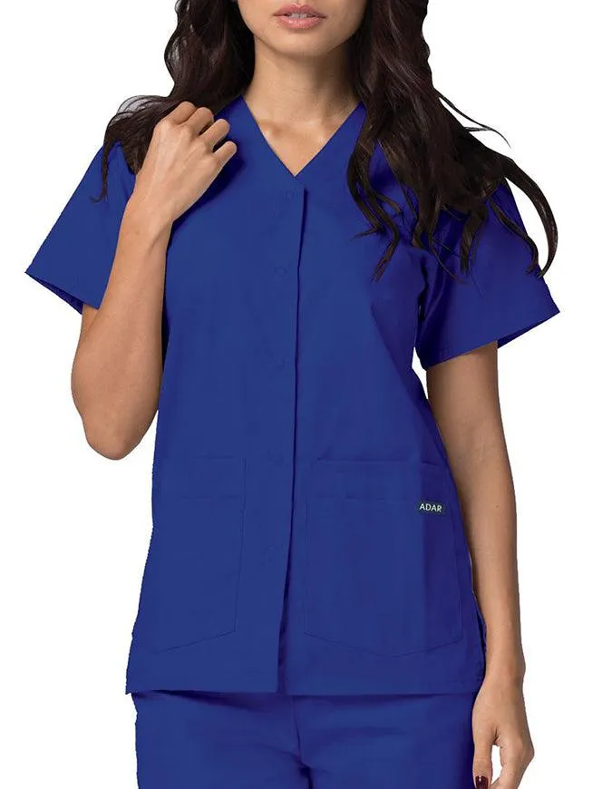 Adar 27.5 Inch Women's Snap-Front Nursing Scrub Top