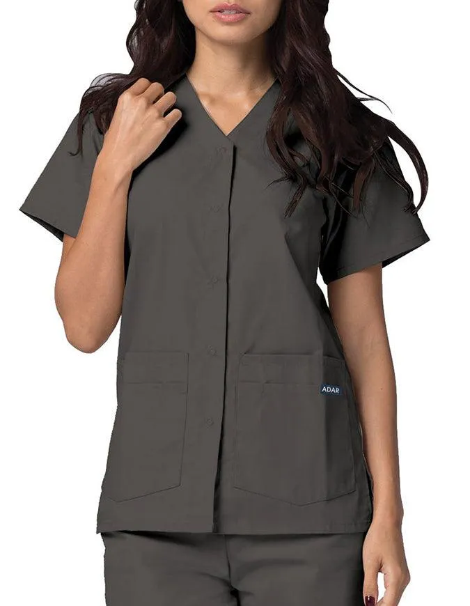 Adar 27.5 Inch Women's Snap-Front Nursing Scrub Top