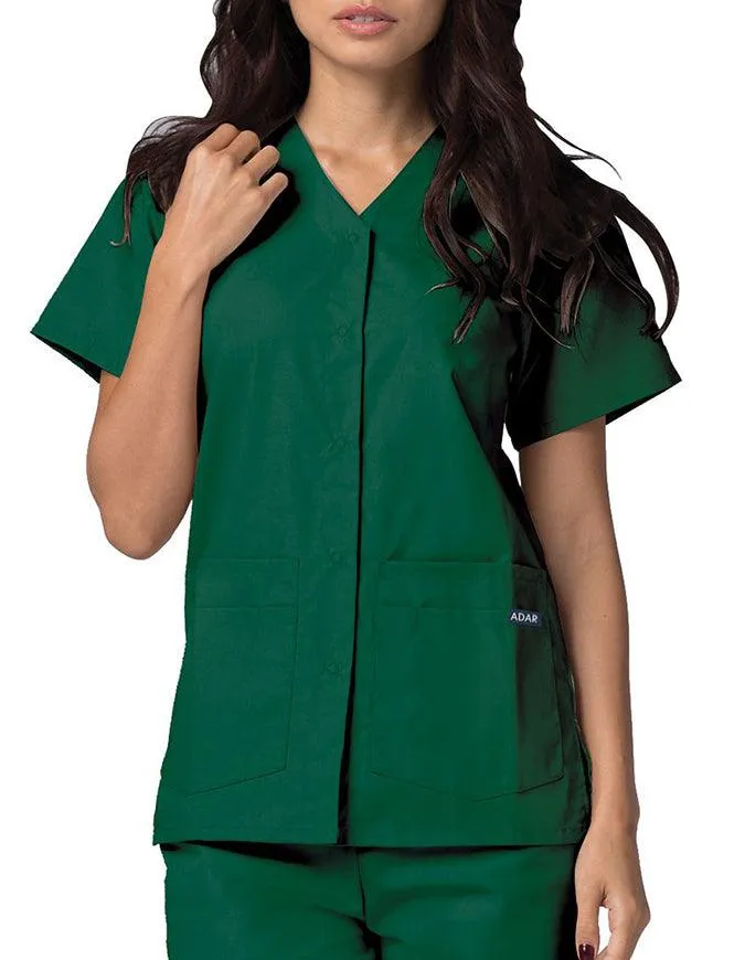Adar 27.5 Inch Women's Snap-Front Nursing Scrub Top