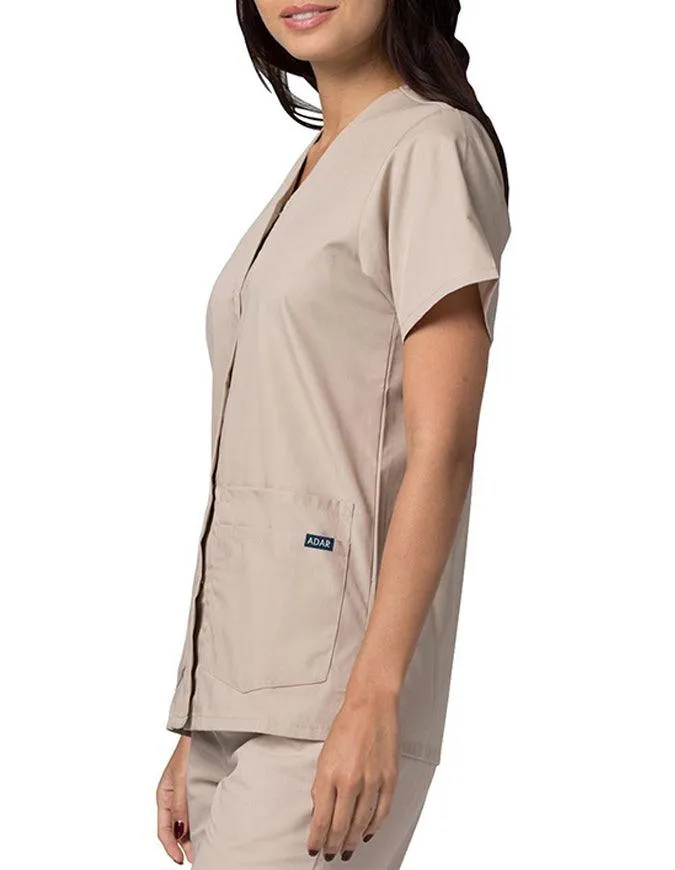 Adar 27.5 Inch Women's Snap-Front Nursing Scrub Top