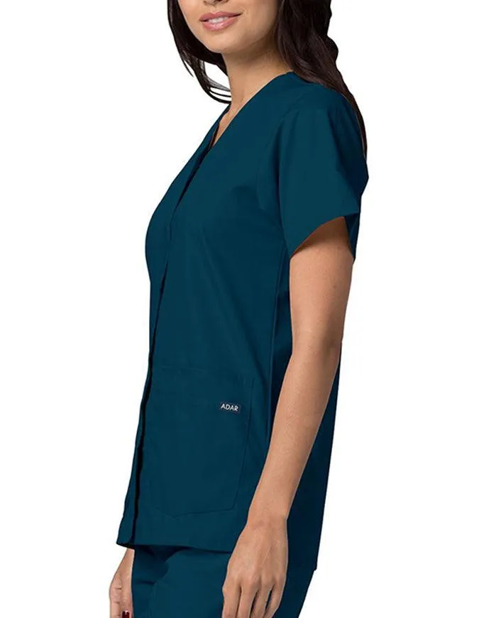 Adar 27.5 Inch Women's Snap-Front Nursing Scrub Top