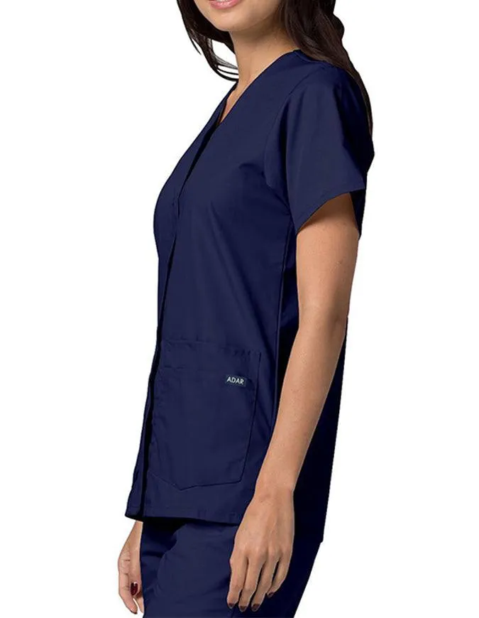 Adar 27.5 Inch Women's Snap-Front Nursing Scrub Top
