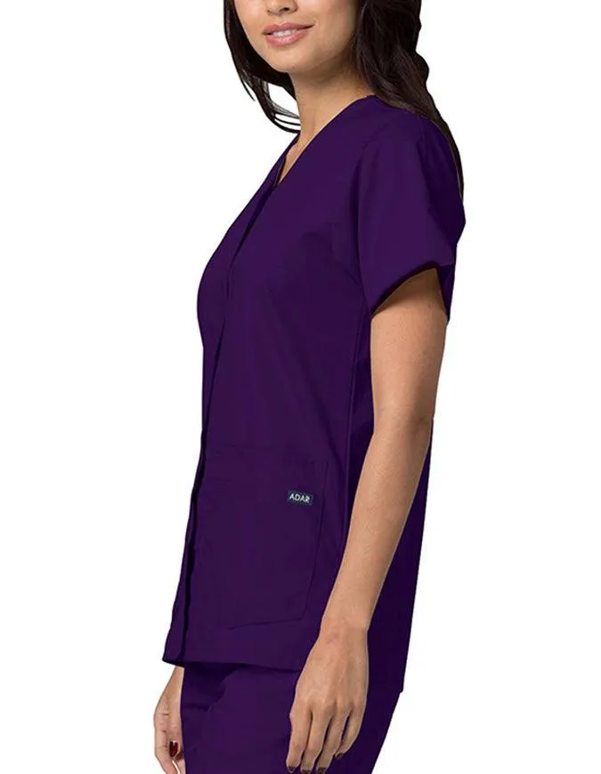 Adar 27.5 Inch Women's Snap-Front Nursing Scrub Top