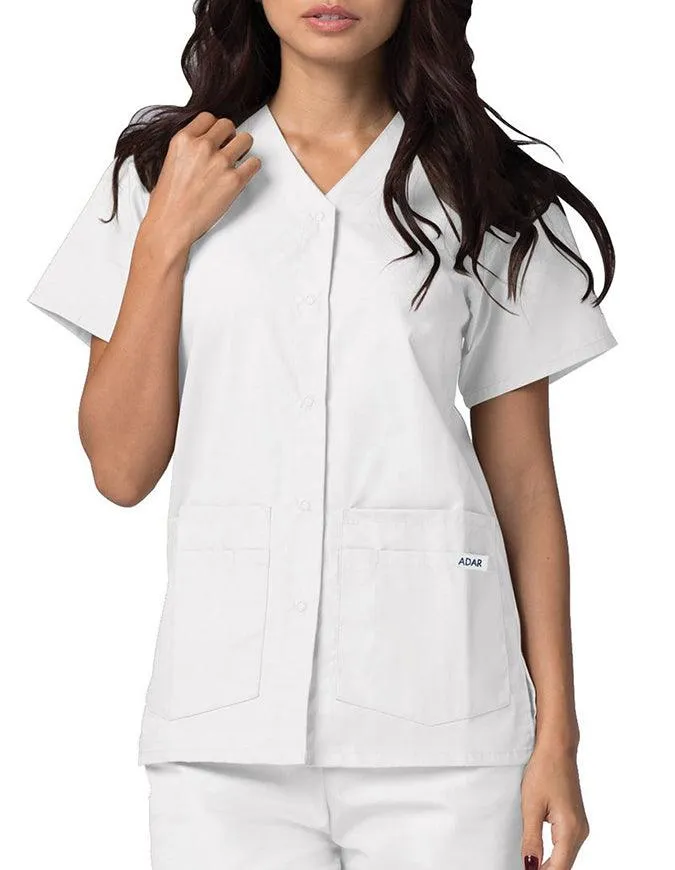 Adar 27.5 Inch Women's Snap-Front Nursing Scrub Top