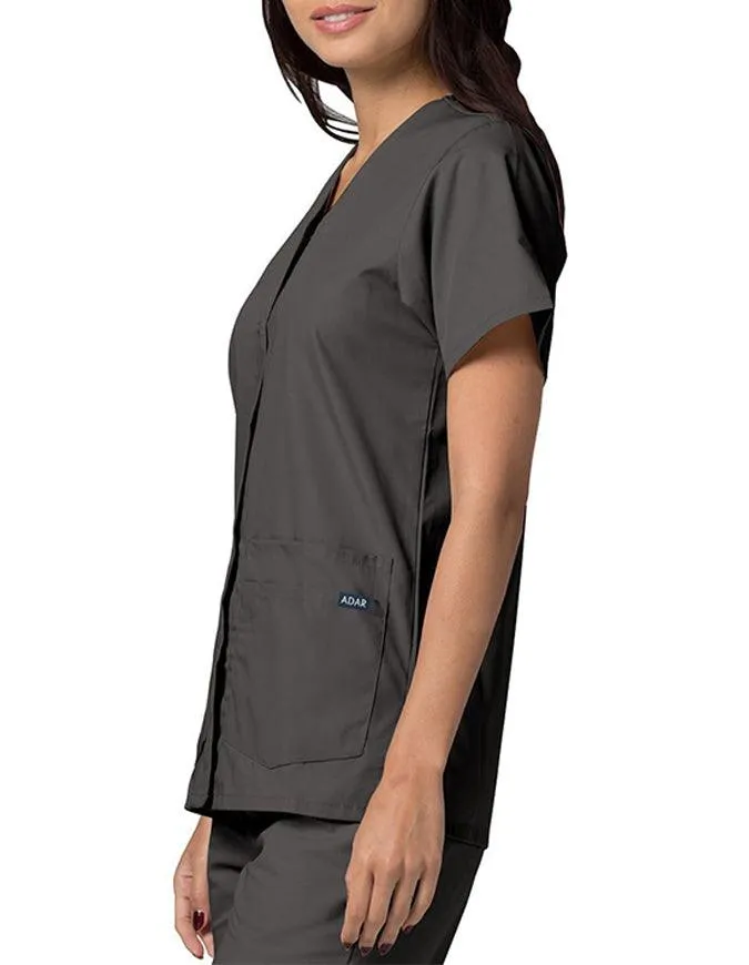 Adar 27.5 Inch Women's Snap-Front Nursing Scrub Top