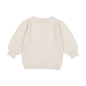 Analogie Knit Puff Sleeve Sweater - Cream