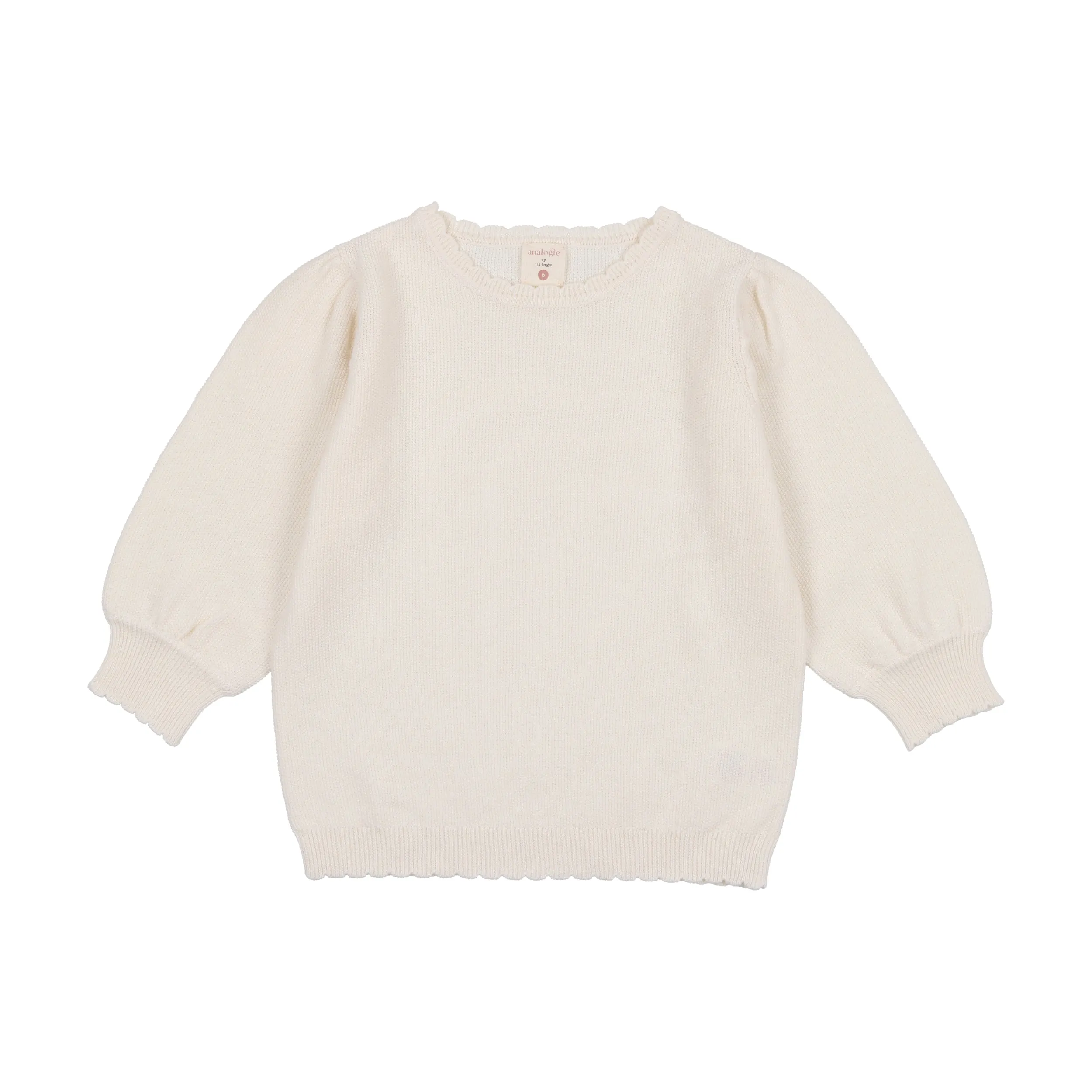 Analogie Knit Puff Sleeve Sweater - Cream