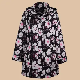 BLACK & PINK FLORAL WATER REPELLENT JACKET