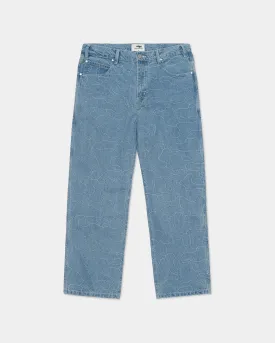 CAMO BAGGY DENIM - WASHED INDIGO