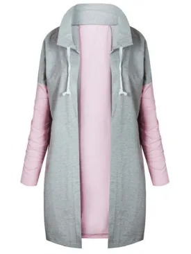 Casual Women Patchwork Turn-Down Collar Coats