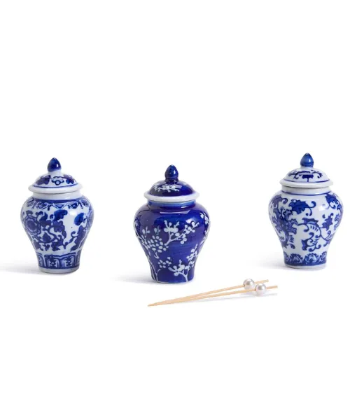 Chinoiserie Mini Ginger Jar with Picks