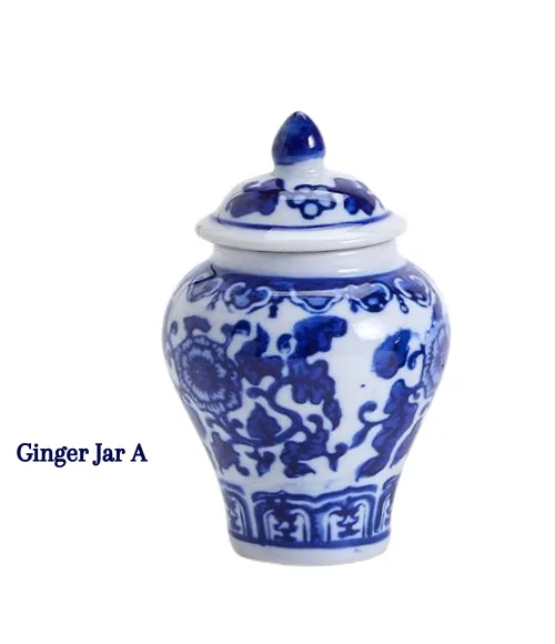Chinoiserie Mini Ginger Jar with Picks