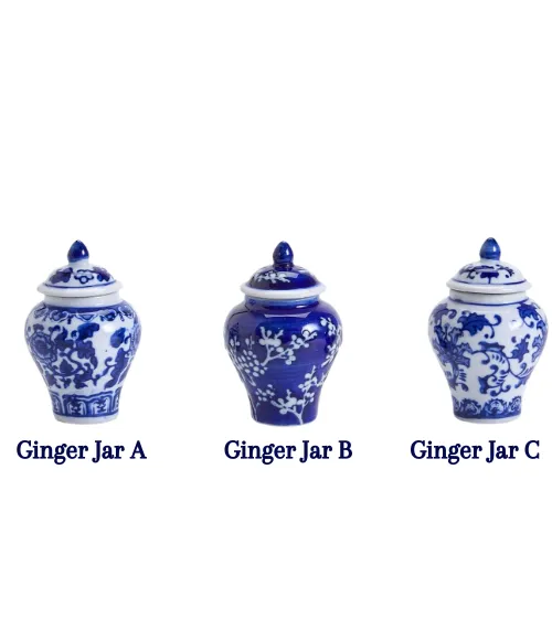 Chinoiserie Mini Ginger Jar with Picks
