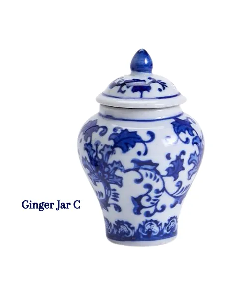 Chinoiserie Mini Ginger Jar with Picks