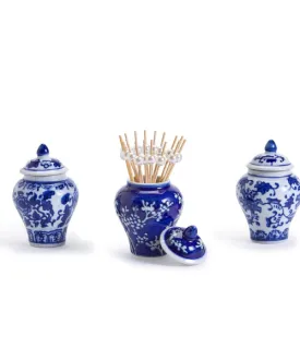 Chinoiserie Mini Ginger Jar with Picks