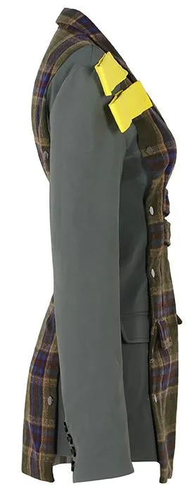 Color-Contrast Asymmetric Plaid Coat