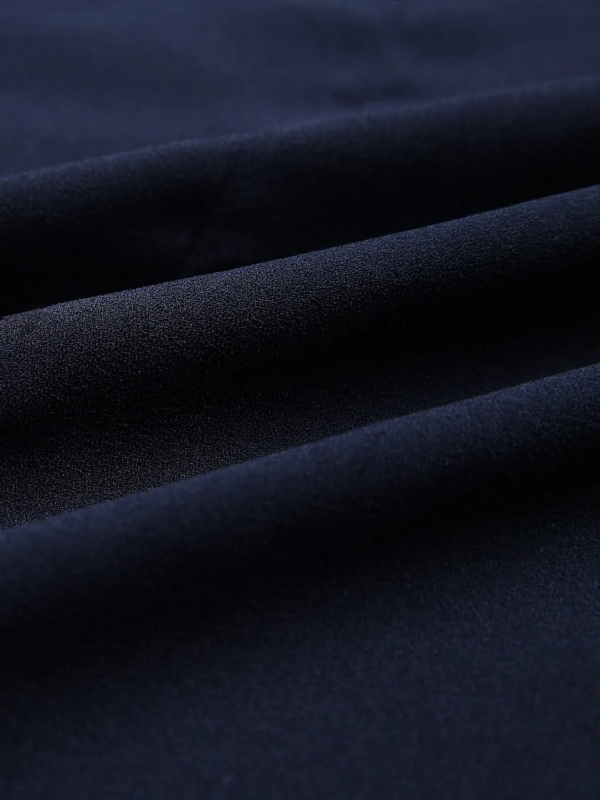 Custom Round Neck Cut Out Self-Tie Half Sleeve Navy Blouses