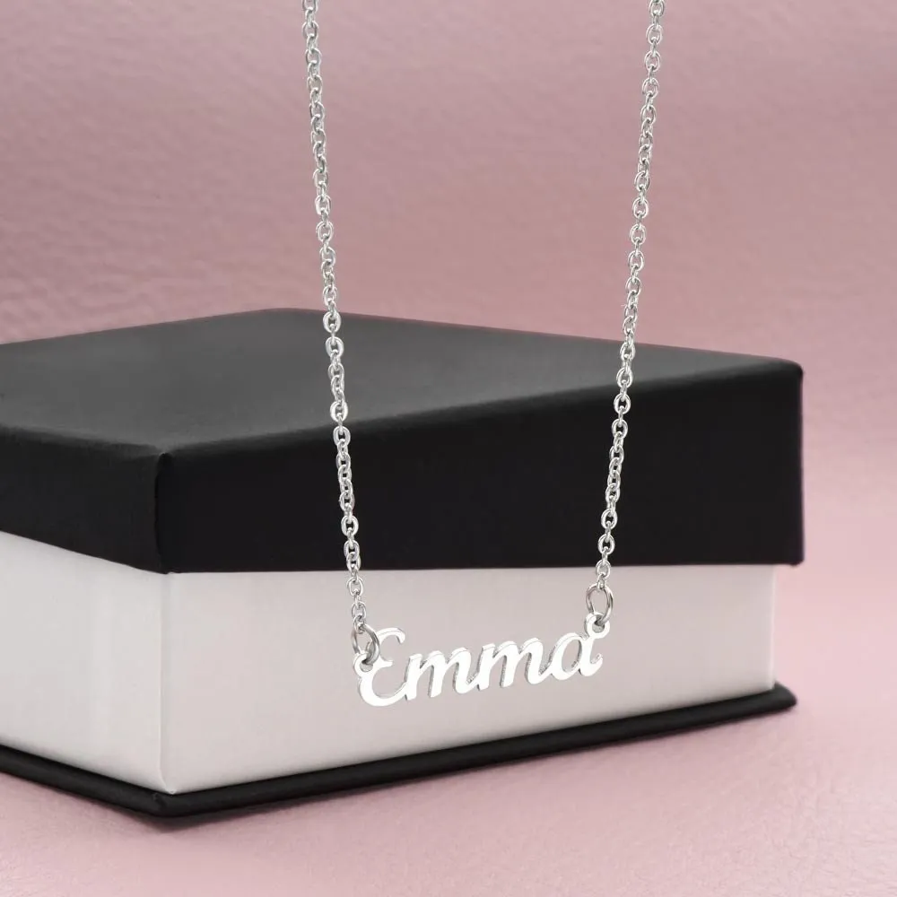 Daughter Custom Personalized Minimalist Name Necklace from Mom with Joy Message
