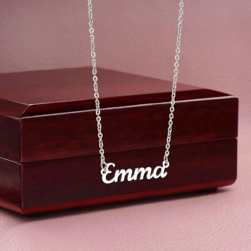 Daughter Custom Personalized Minimalist Name Necklace from Mom with Joy Message