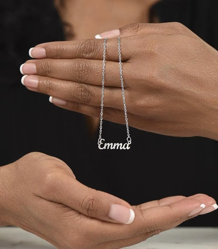 Daughter Custom Personalized Minimalist Name Necklace from Mom with Joy Message