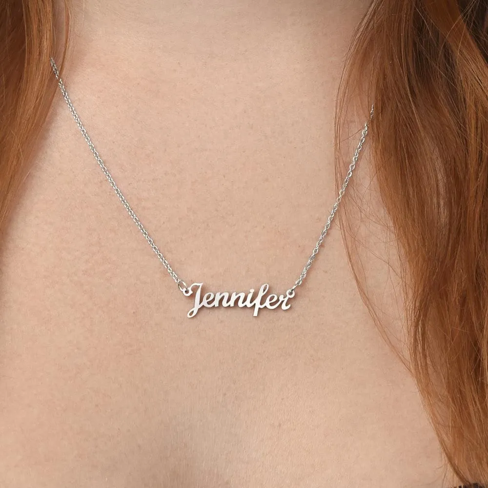 Daughter Custom Personalized Minimalist Name Necklace from Mom with Joy Message