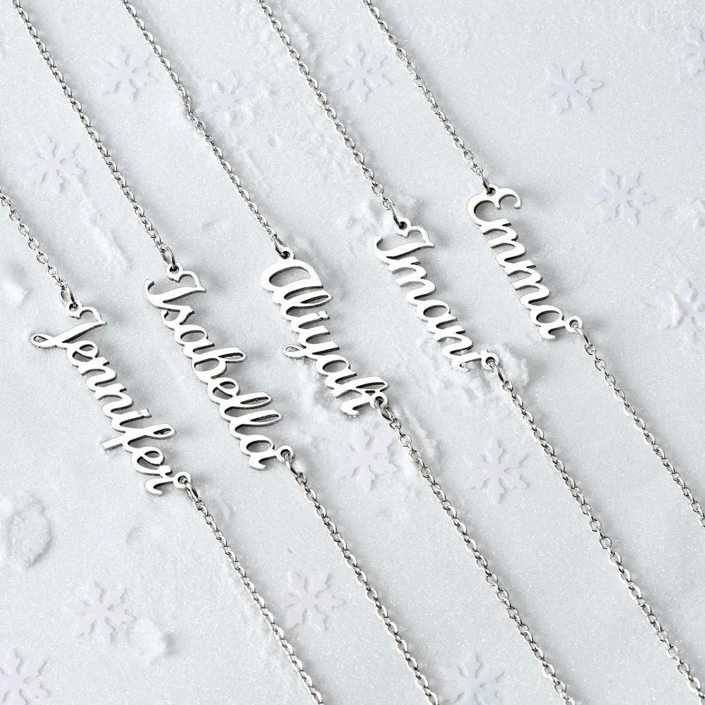 Daughter Custom Personalized Minimalist Name Necklace from Mom with Joy Message