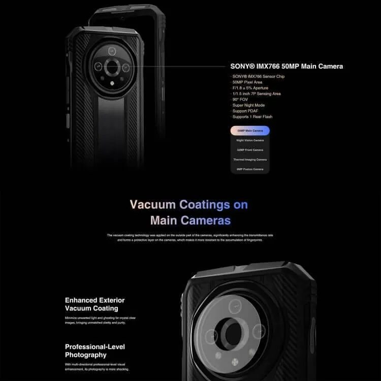 DOOGEE V31GT – Rugged 5G Smartphone with Thermal Imaging, 10800mAh Battery, 6.58" Display, Android 13, Side Fingerprint, OTG, NFC, Google Pay Support