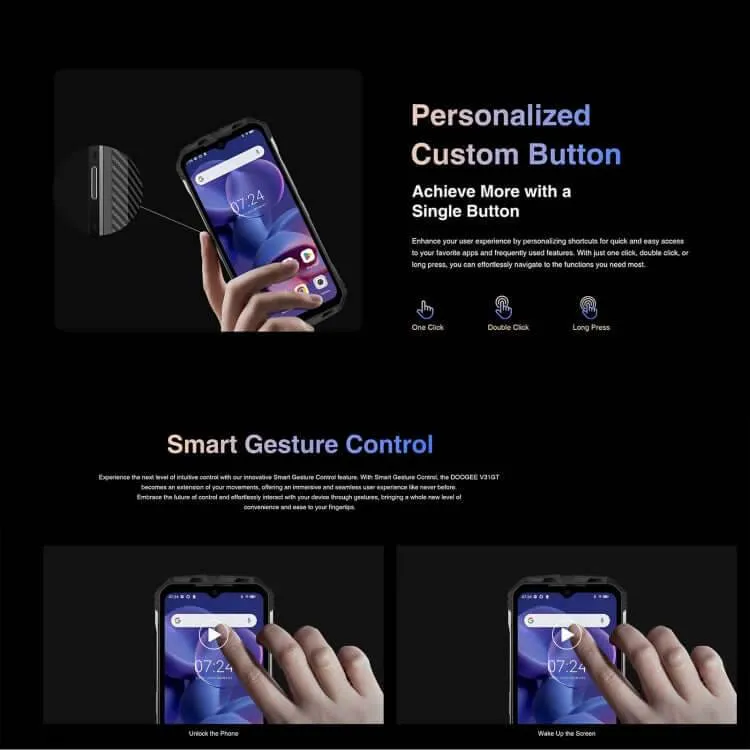 DOOGEE V31GT – Rugged 5G Smartphone with Thermal Imaging, 10800mAh Battery, 6.58" Display, Android 13, Side Fingerprint, OTG, NFC, Google Pay Support