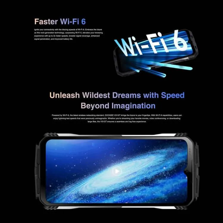 DOOGEE V31GT – Rugged 5G Smartphone with Thermal Imaging, 10800mAh Battery, 6.58" Display, Android 13, Side Fingerprint, OTG, NFC, Google Pay Support