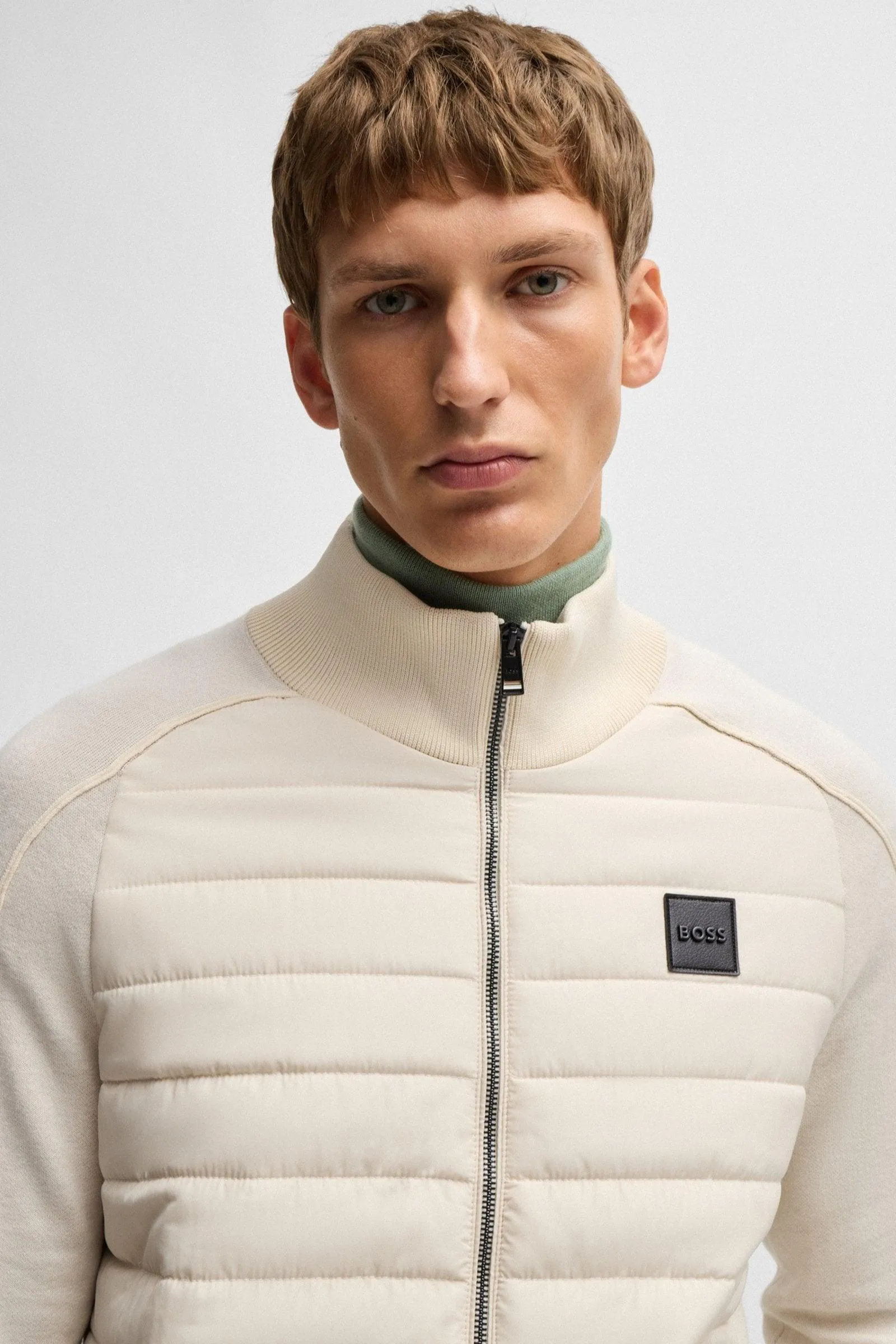 Doudoune bi-matière BOSS beige