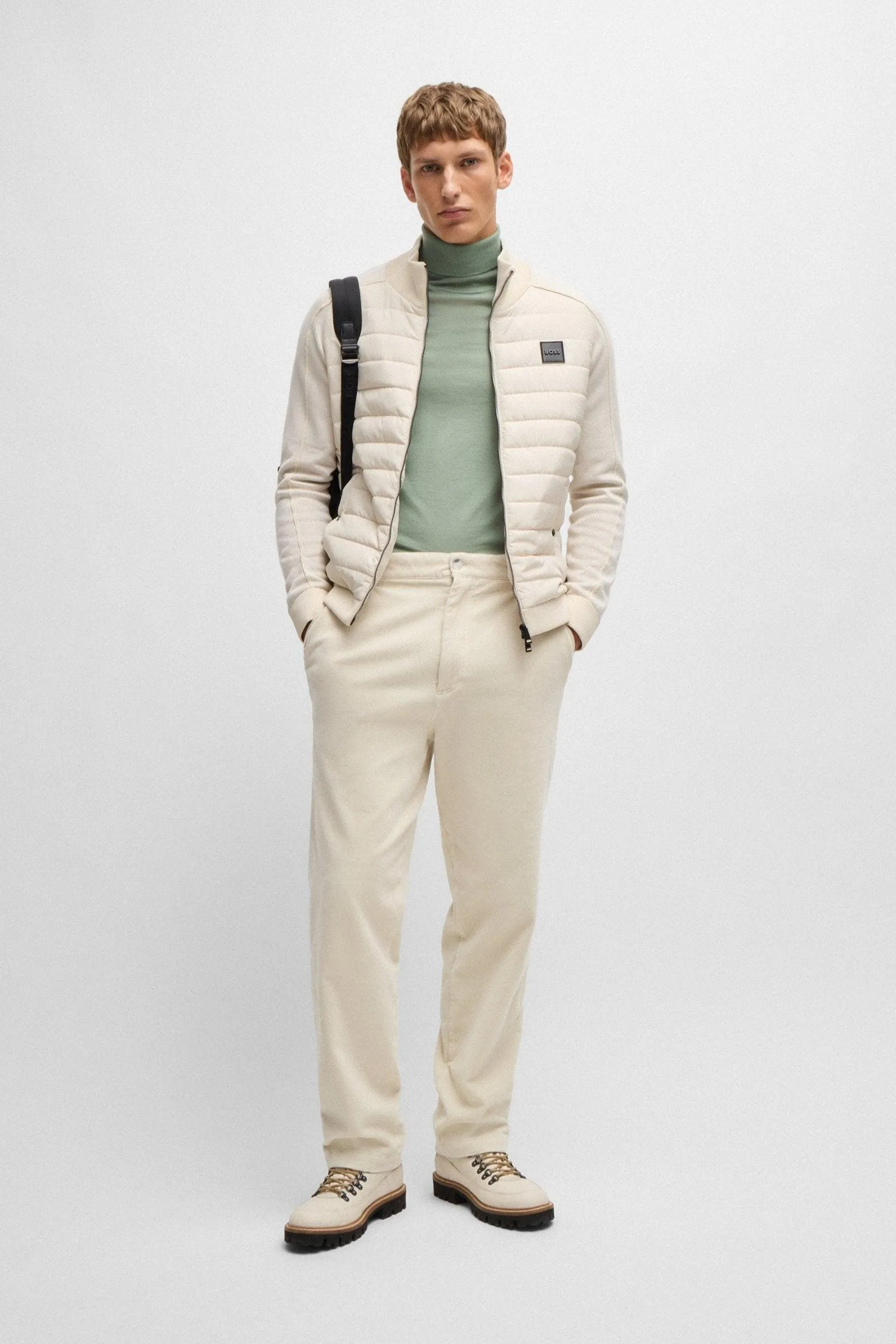 Doudoune bi-matière BOSS beige