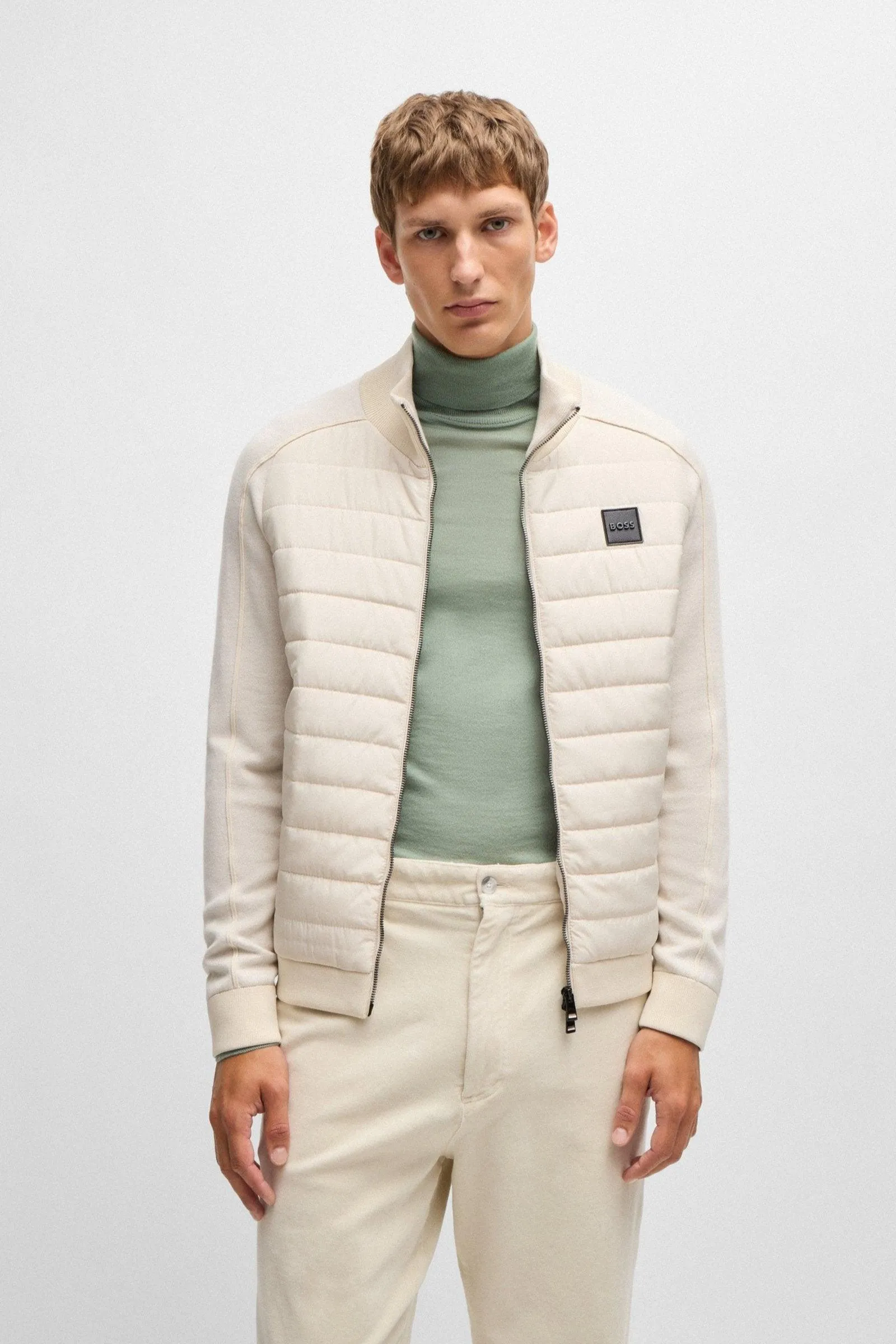 Doudoune bi-matière BOSS beige
