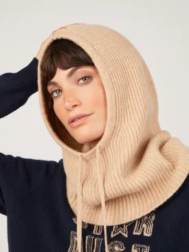 Ellen Camel Marl Cashmere Rib Hood