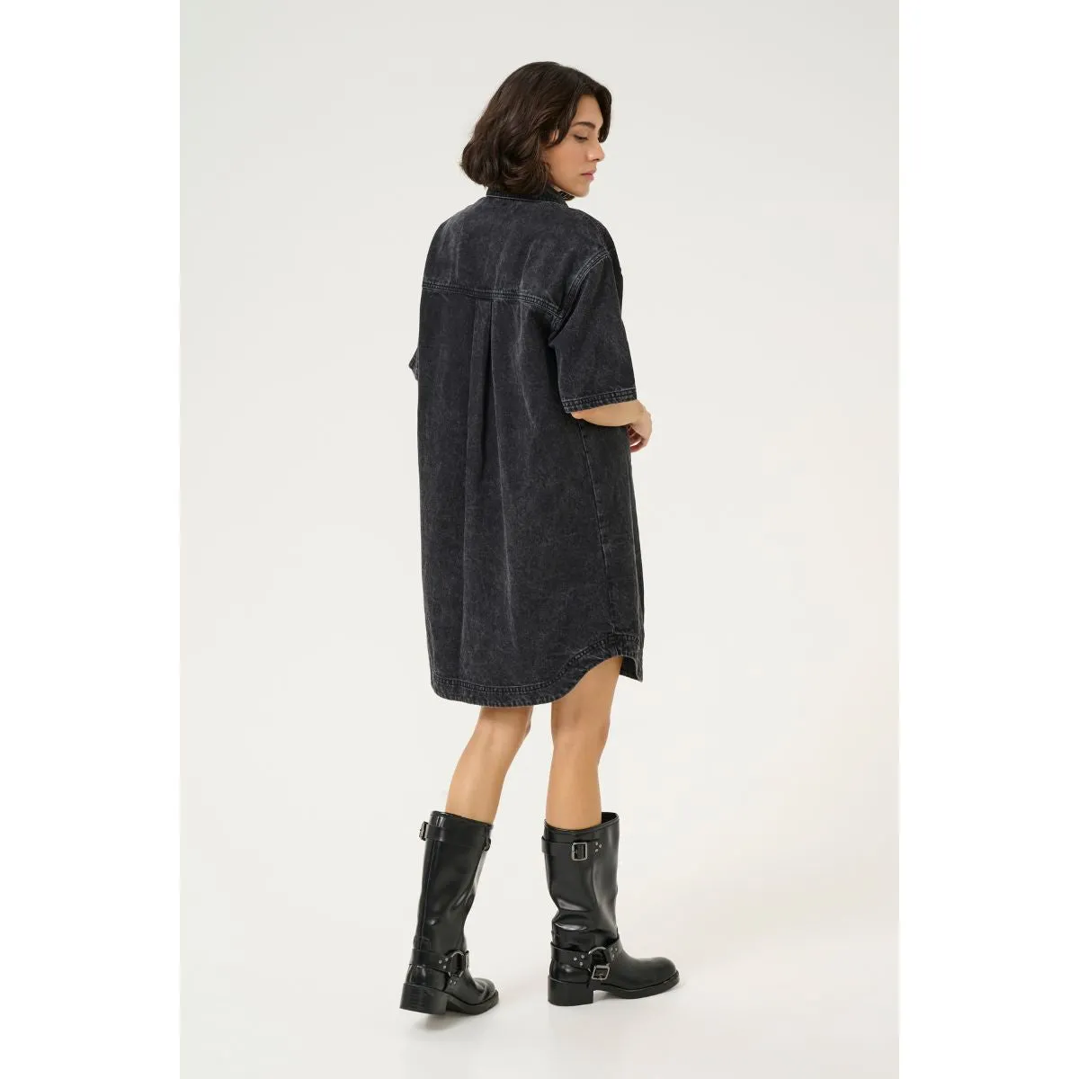 Emma Denim Shirt Dress Medium Grey Denim